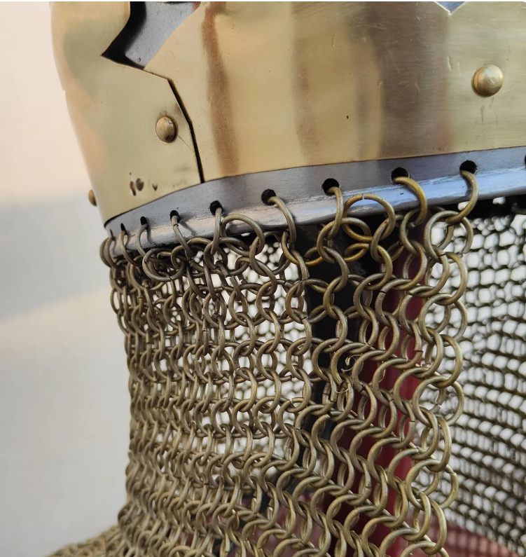 Monty Python King Arthur Helmet with Chainmail & Stand