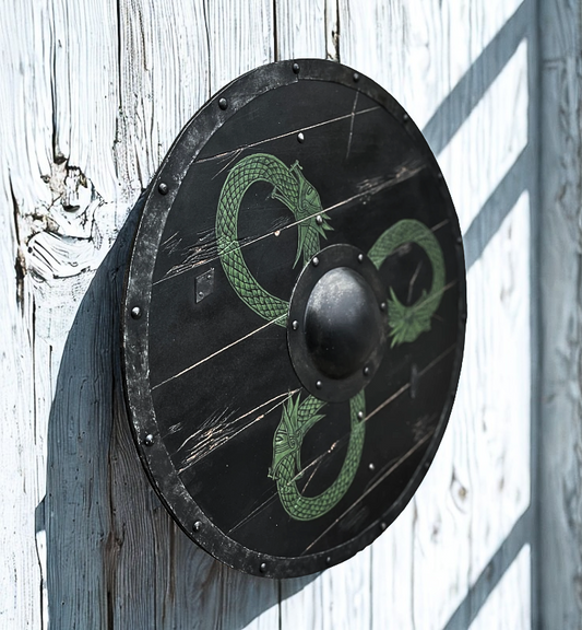 Handcrafted Serpent Viking Shield