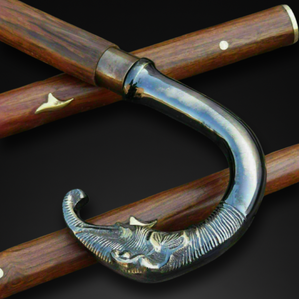 Handcrafted Elephant Head Brass Walking Stick