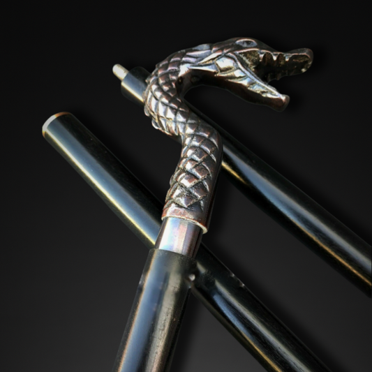 Dragon Head Handle Wooden Walking Stick