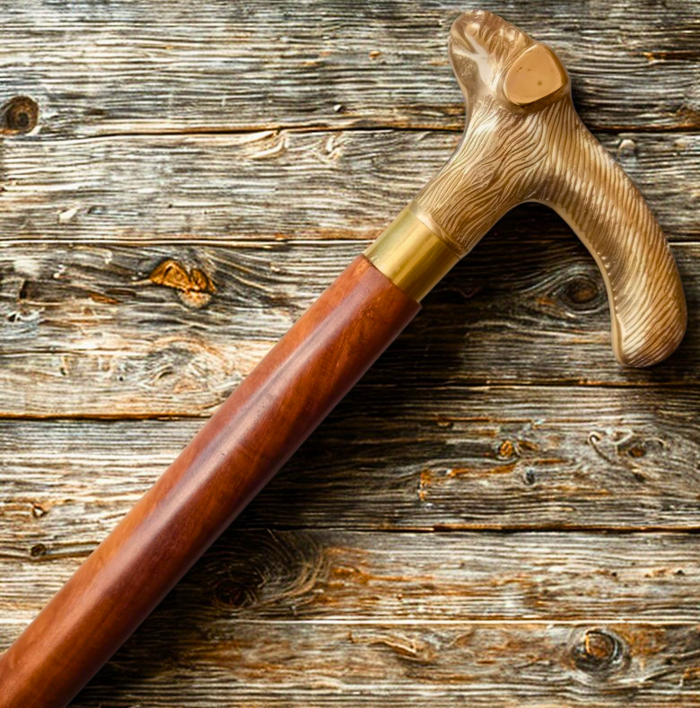 Goat Head Handle Victorian Handmade Wooden Walking Stick