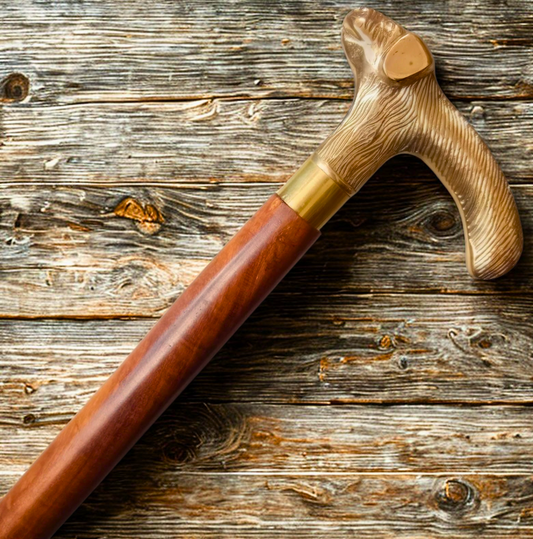 Goat Head Handle Victorian Handmade Wooden Walking Stick