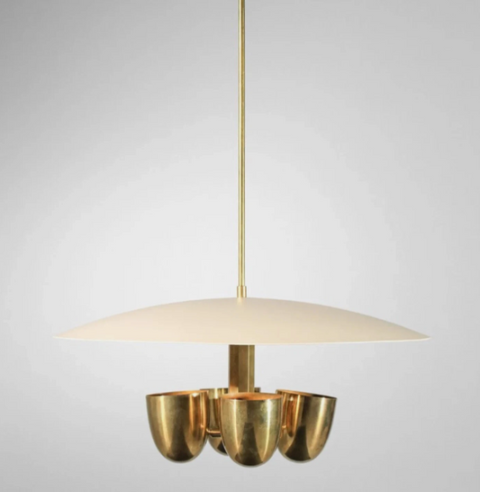 Mid-Century Sputnik Chandelier – 4-Light Modern Brass Fixture