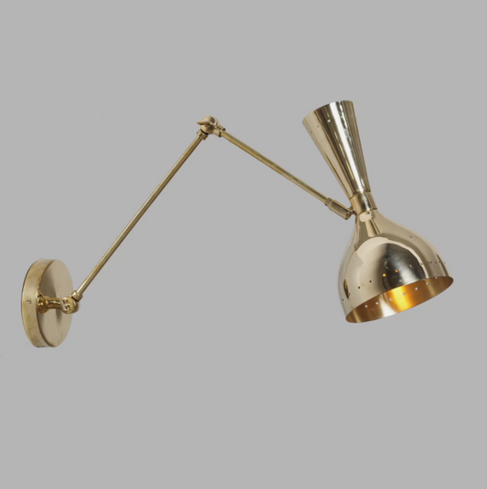 Handmade Mid Century Style Brass Wall Lamp