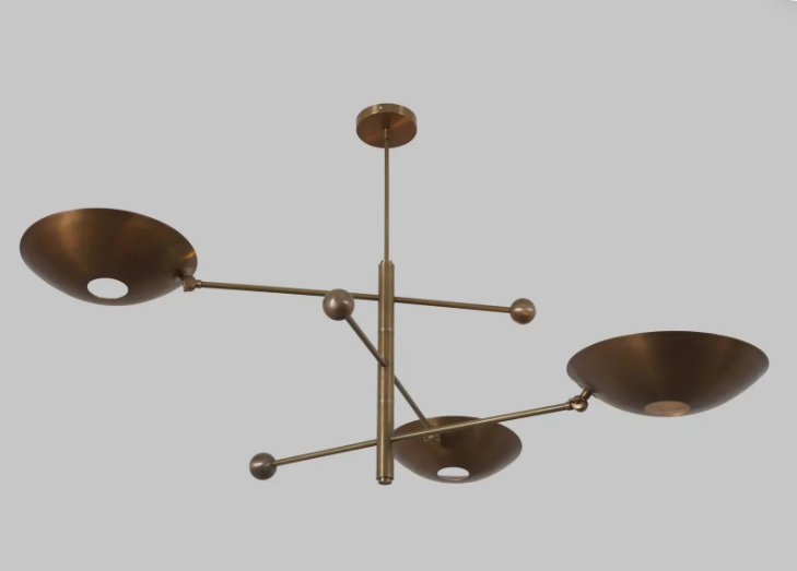 Three Curved Shade Sputnik Ceiling Pendant Light