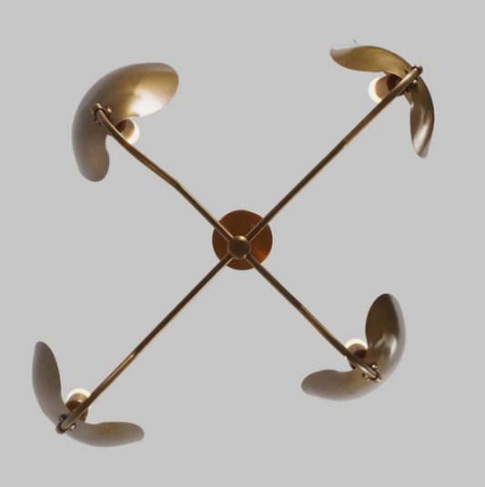 Four Arms Lights Stilnovo Style Mid Century Modern Chandelier