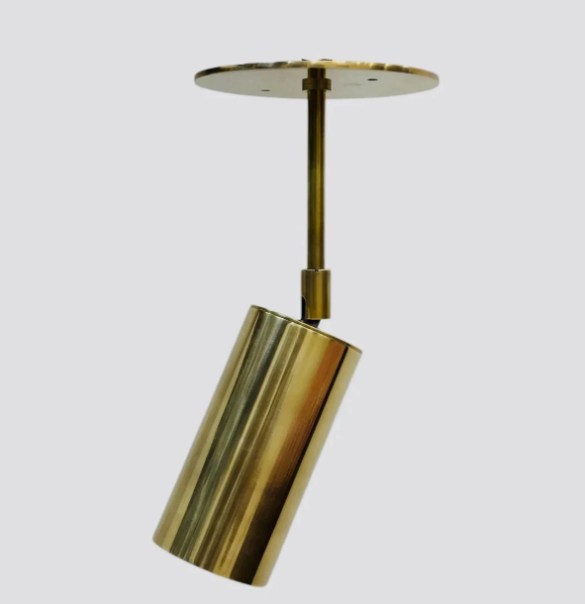 Mid-Century Adjustable Brass Ceiling Spotlight