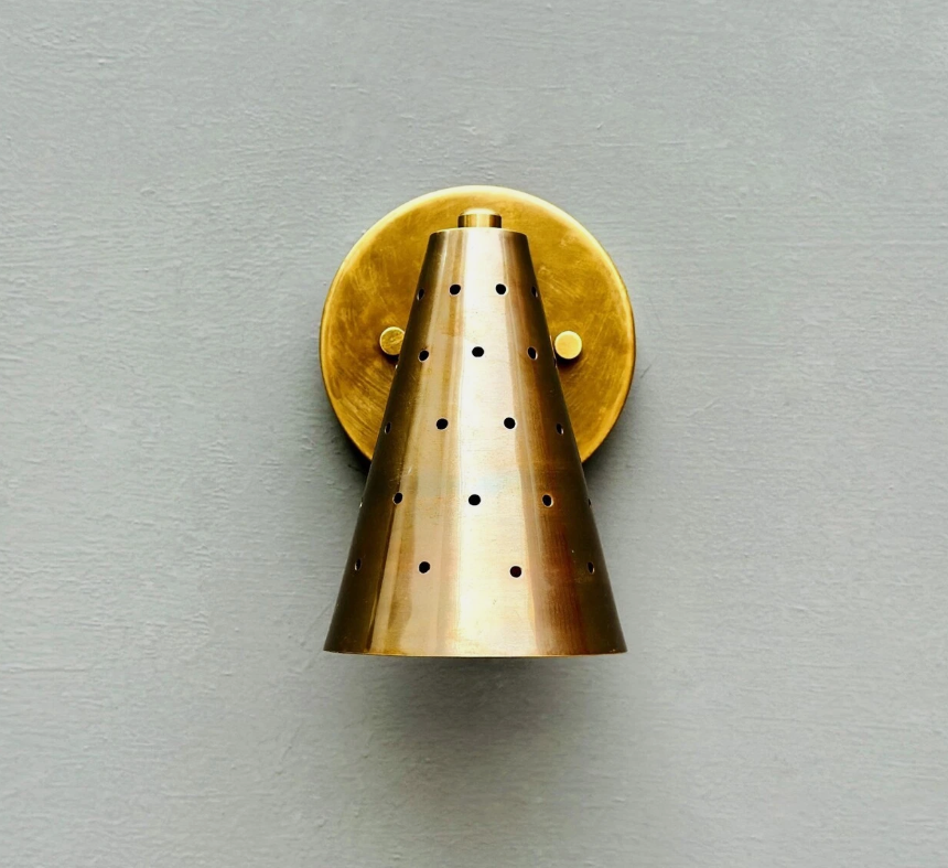 Perforated Adjustable Brass Wall Light