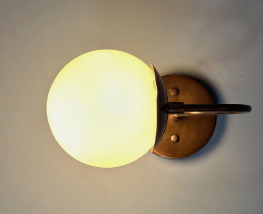 Light Italian Brass Globe Wall Light