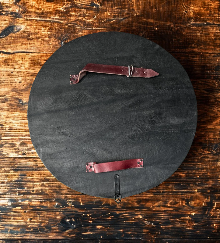 Hand-Carved Wooden Viking Dragon Design Shield