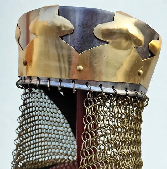 Monty Python King Arthur Helmet with Chainmail & Stand