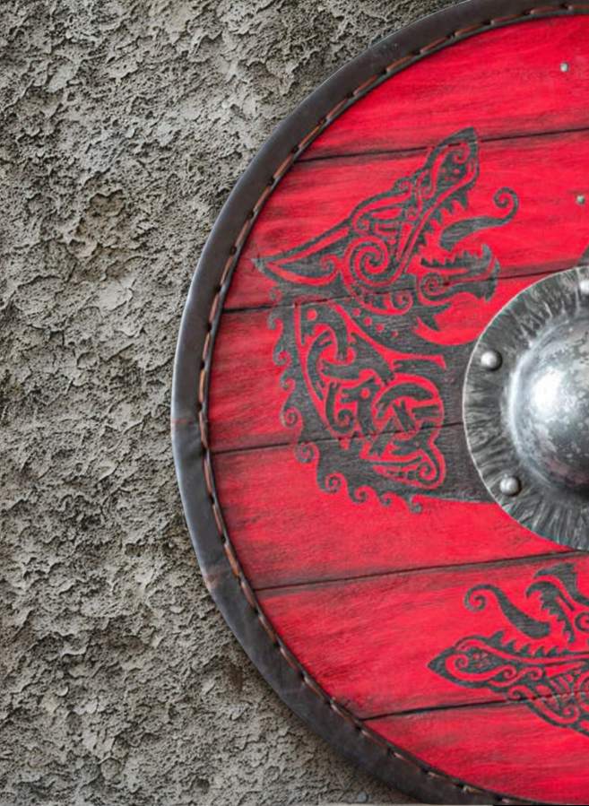 Handcrafted Fenrir Wolf Viking Shield