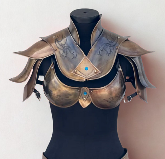 Queen of the Elven – Polished Steel Lady Armor Suit