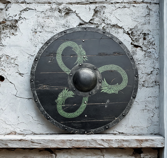 Handcrafted Serpent Viking Shield