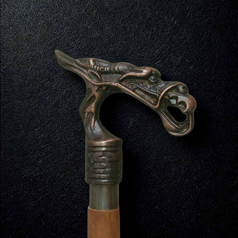 Designer Dragon Head Handle Walking Stick