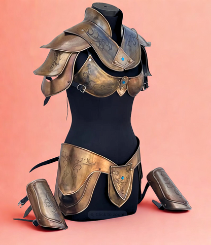 Queen of the Elven – Polished Steel Lady Armor Suit