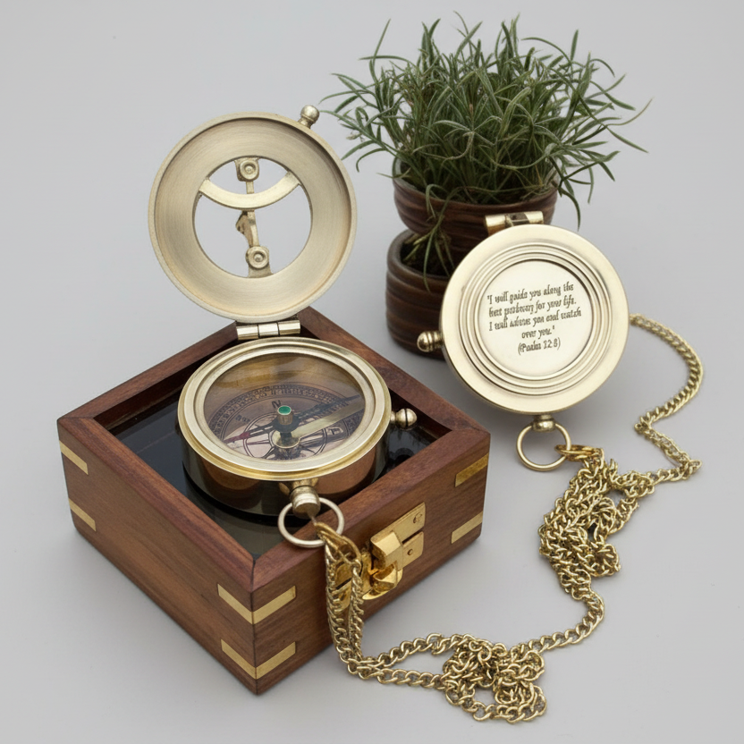 Working Brass Compass |Custom Engraved