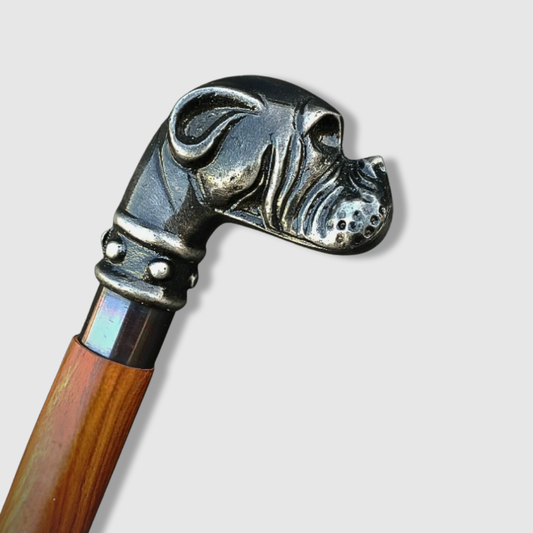 Dog Aluminum Handle Wooden Walking Stick