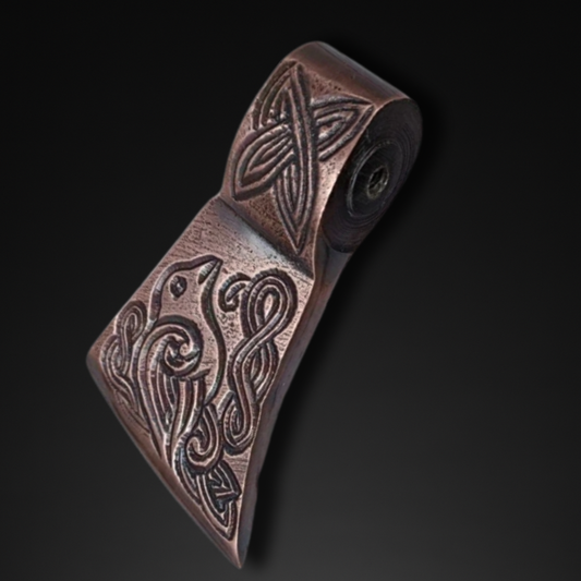 Handmade Axe Head Handle Wooden Walking Stick