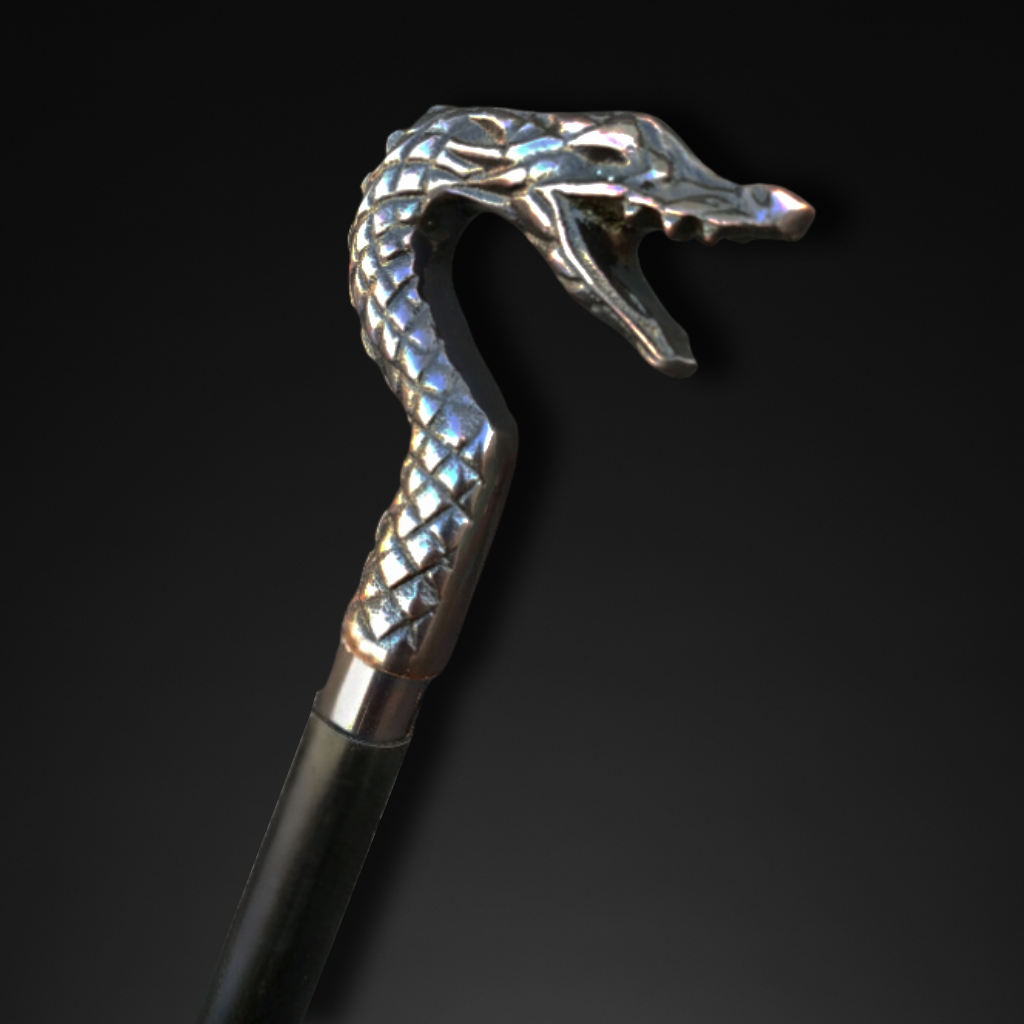 Dragon Head Handle Wooden Walking Stick