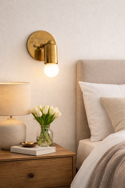 Mid-Century Modern Brass Wall Sconce