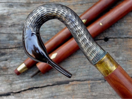 Swan Head Handle Victorian Wooden Walking Stick