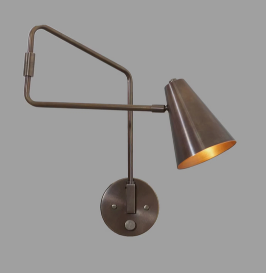 Handmade Single Light Articulated Brass Wall Lamp