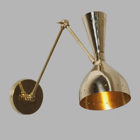 Handmade Mid Century Style Brass Wall Lamp