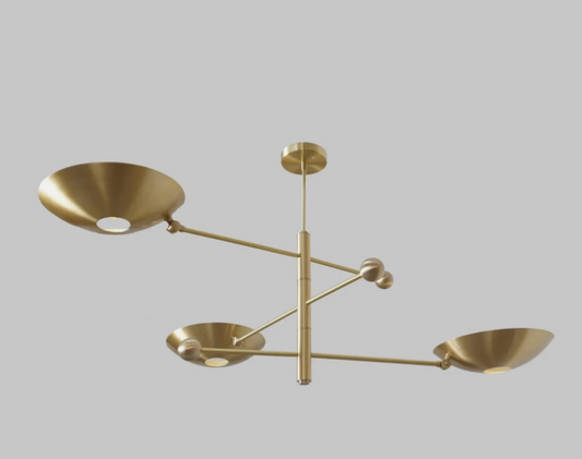 Three Curved Shade Sputnik Ceiling Pendant Light