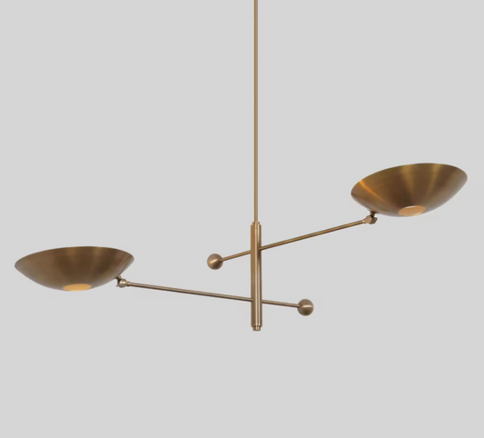 Two Arms Lights Stilnovo Style Mid Century Modern Chandelier