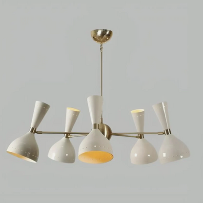 Multi Arm  Brass Stilnovo Style Chandelier