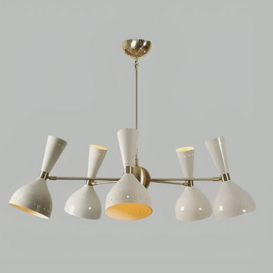 Multi Arm  Brass Stilnovo Style Chandelier