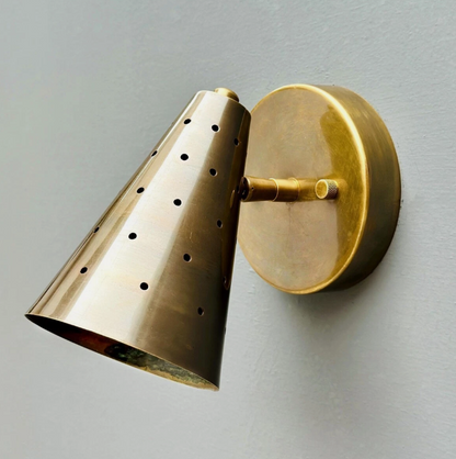 Perforated Adjustable Brass Wall Light