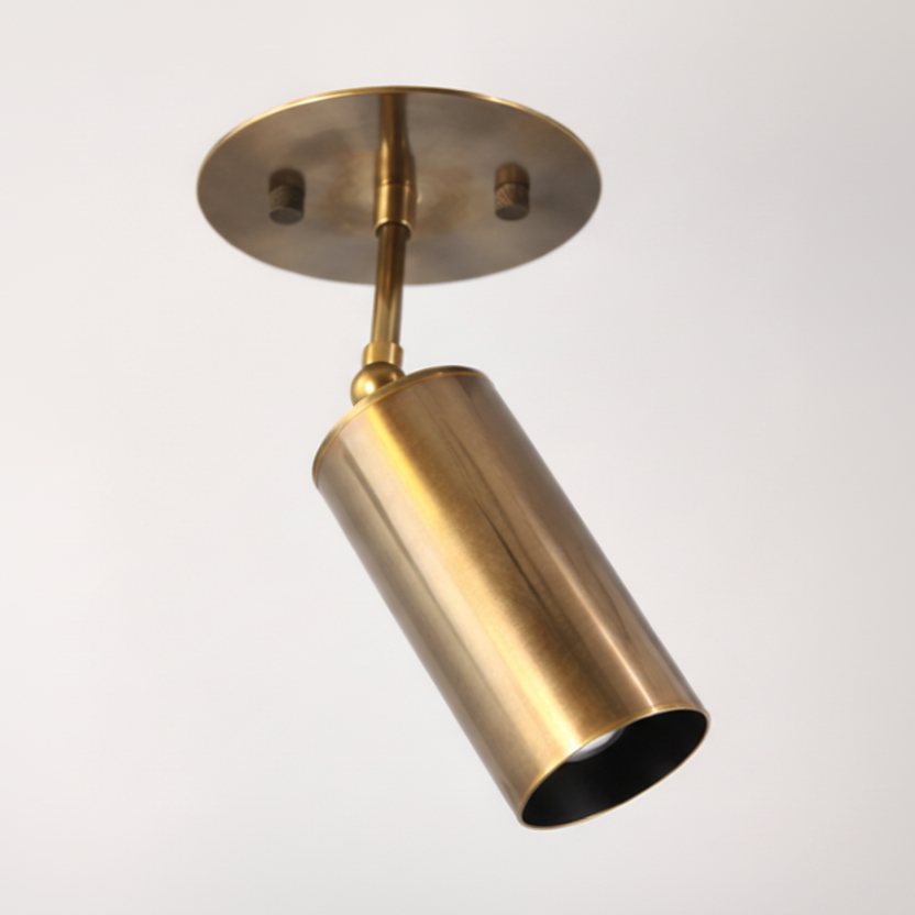 Mid-Century Adjustable Brass Ceiling Spotlight