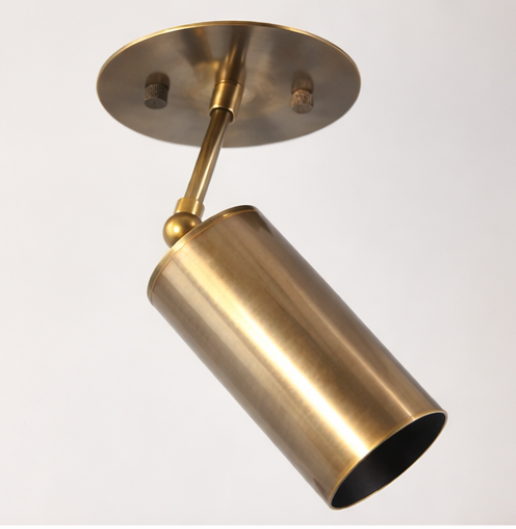 Mid-Century Adjustable Brass Ceiling Spotlight