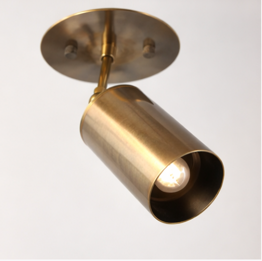 Mid-Century Adjustable Brass Ceiling Spotlight
