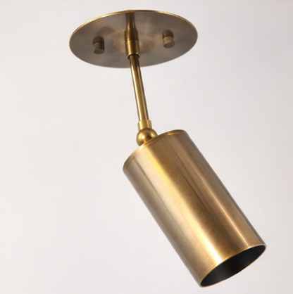 Mid-Century Adjustable Brass Ceiling Spotlight