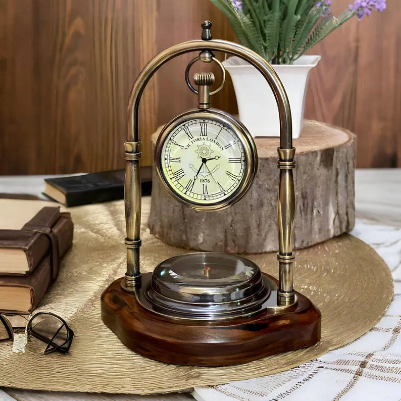 Brass Personalized Table clock  | Perfect For Gift | Business Gift