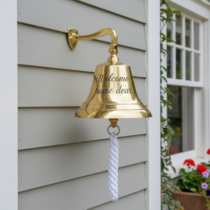Personalized Wall Hanging Brass Bell | Perfect For Gift